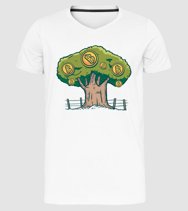 Bitcoin copac model alb pe tricou