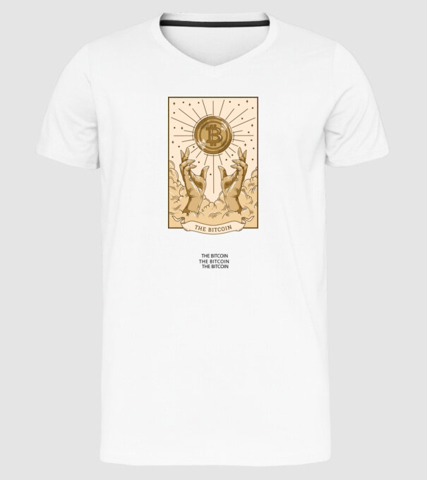 Religie Bitcoin model alb pe tricou