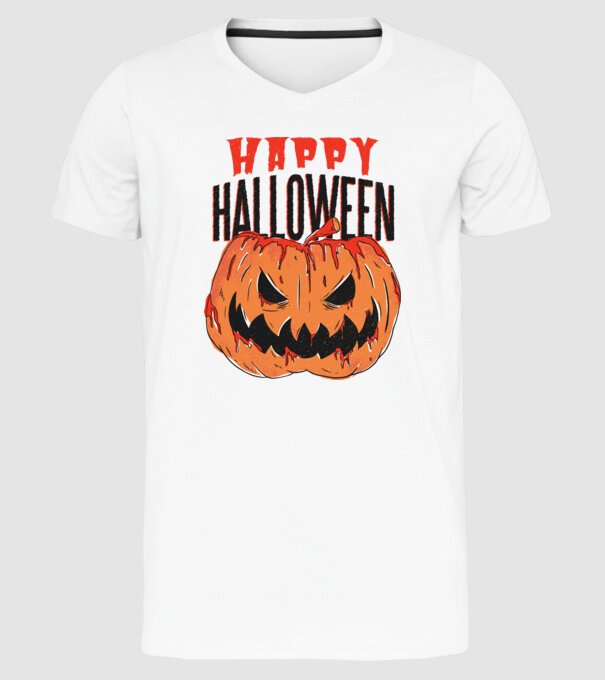 Happy Halloween Pumpkin model alb pe tricou