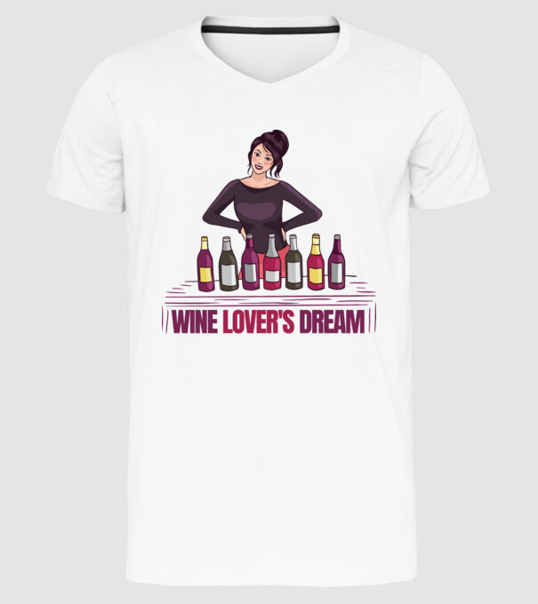 Degustare de vinuri model alb pe tricou