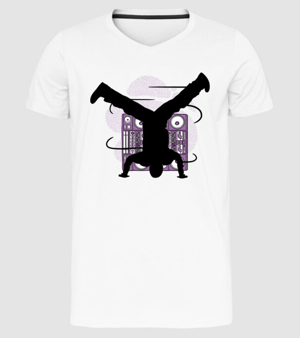 Dansator Break model alb pe tricou