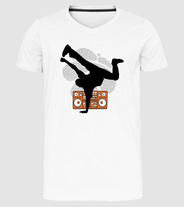 Dansator Break model alb pe tricou