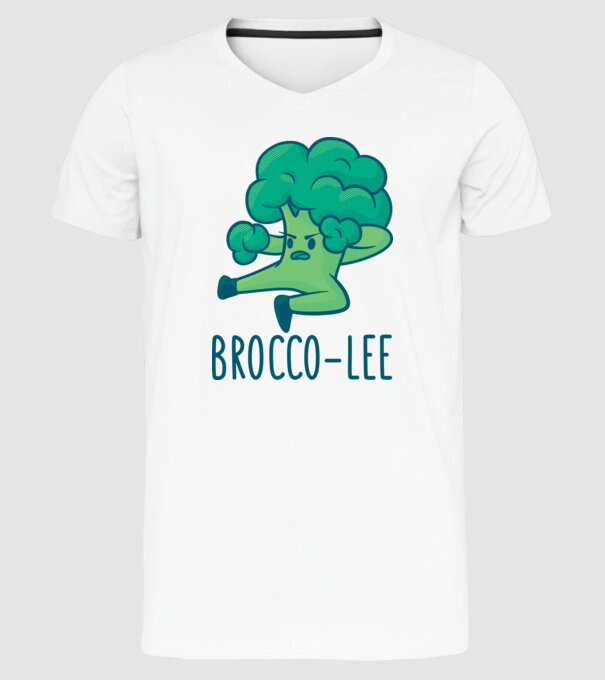Brocco-Lee - Broccoli Karate model alb pe tricou