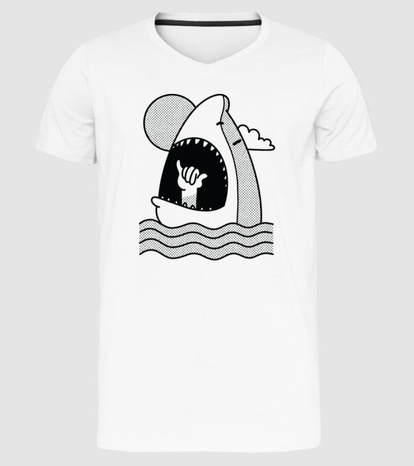 Rechin Aloha model alb pe tricou