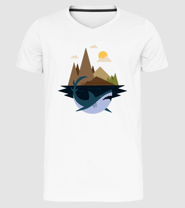 Rechin Natură model alb pe tricou