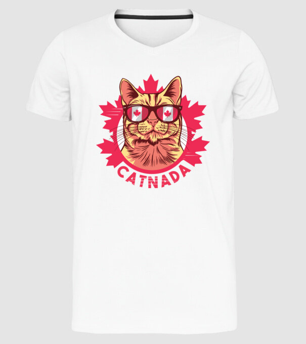 Catnada model alb pe tricou