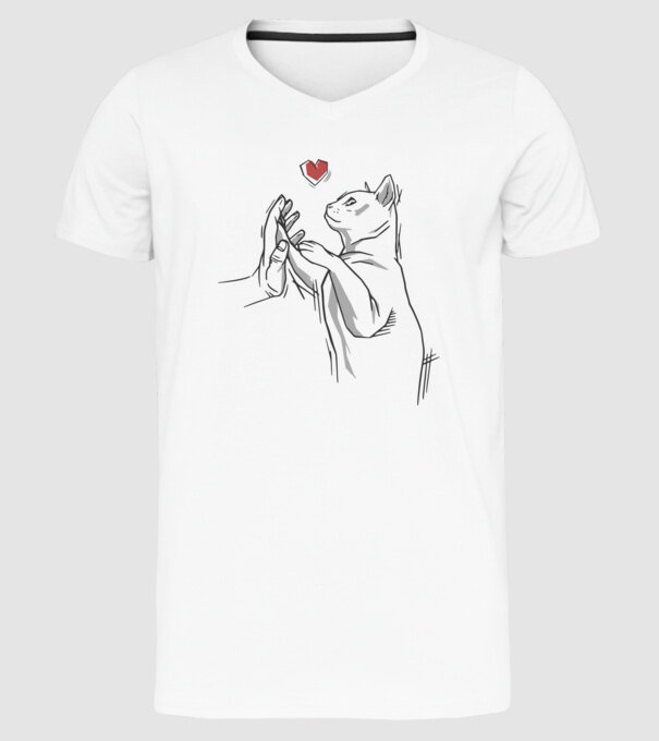 Prietenie Pisică Cal model alb pe tricou