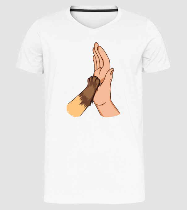 Labă de Pisică model alb pe tricou