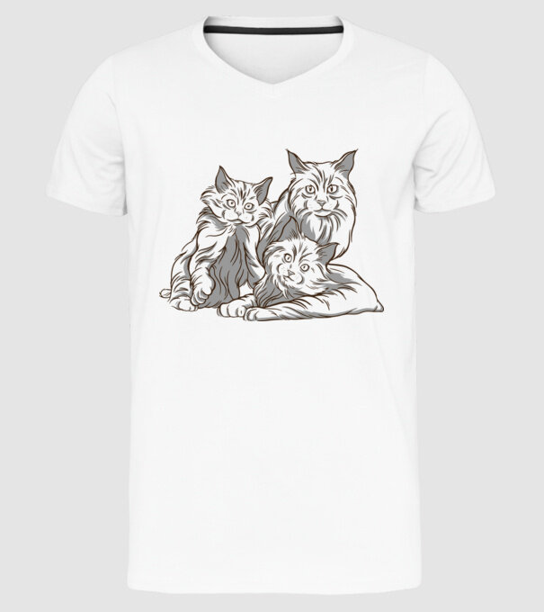Pisicuțe model alb pe tricou