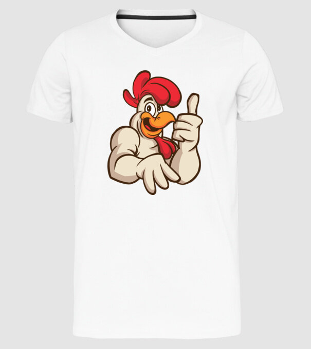 Pui model alb pe tricou