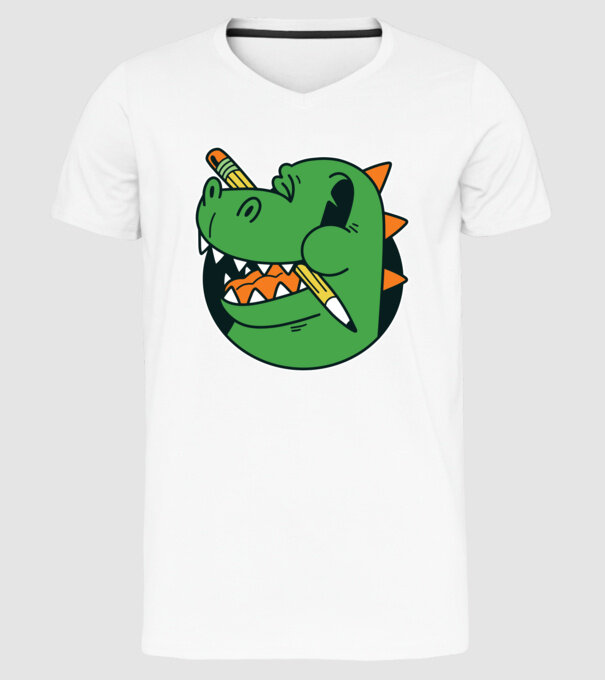 Elev Dinozaur drăguț model alb pe tricou