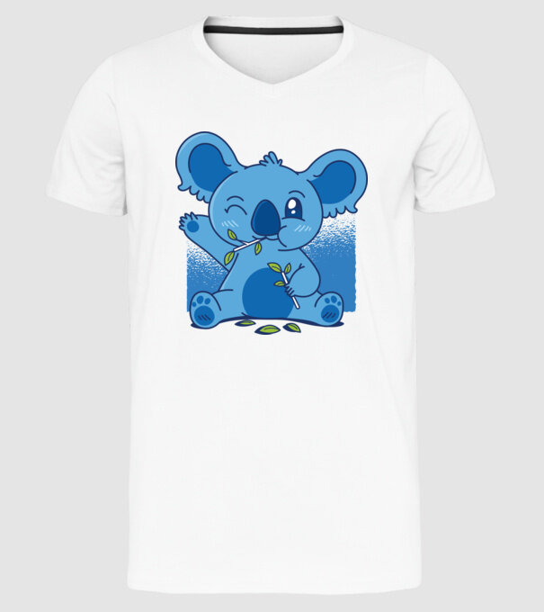 Koala drăguț model alb pe tricou
