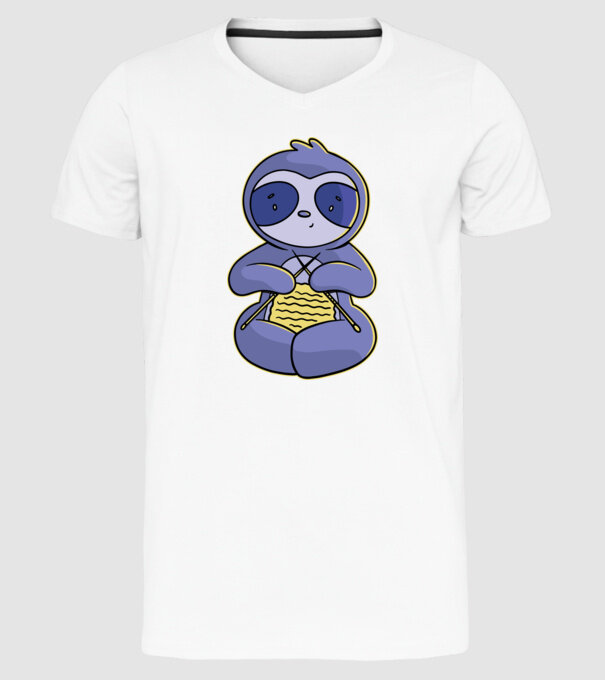 Leneș drăguț tricotând model alb pe tricou