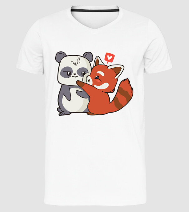 Panda drăguț Dragoste model alb pe tricou