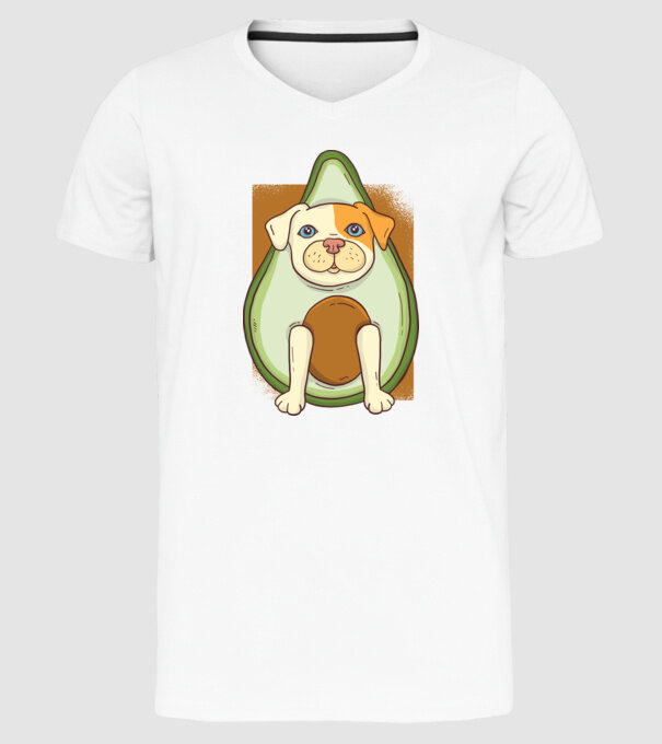 Pitbull Drăguț Avocado model alb pe tricou