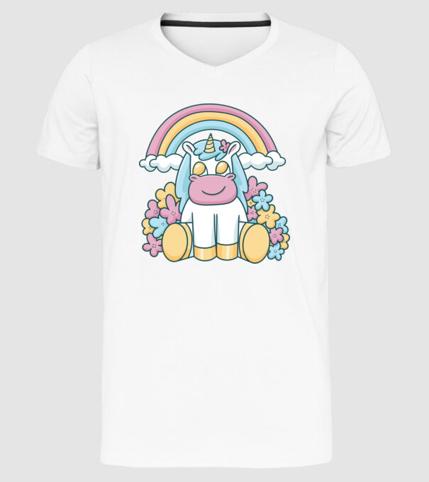 Unicorn drăguț model alb pe tricou