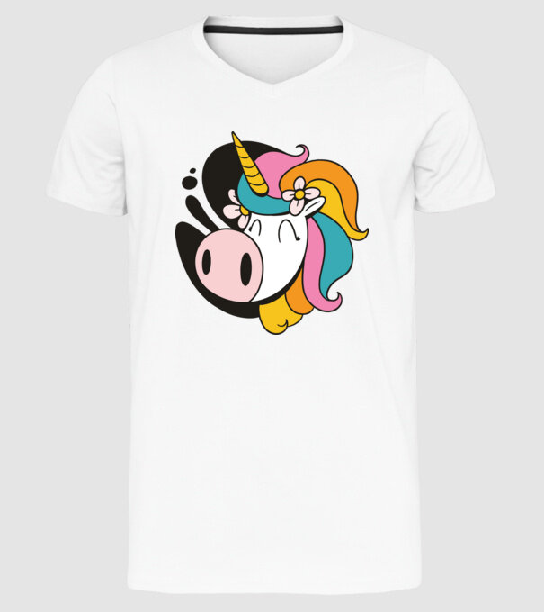 Unicorn drăguț model alb pe tricou