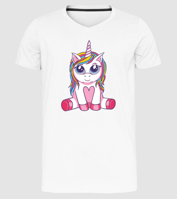 Unicorn drăguț model alb pe tricou