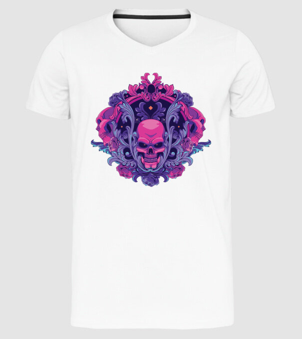 Cranii Dark Skull model alb pe tricou