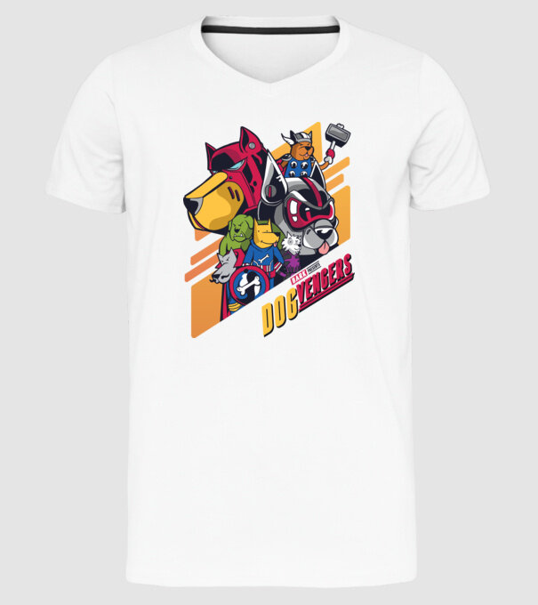 Dogvengers Câini Eroi model alb pe tricou