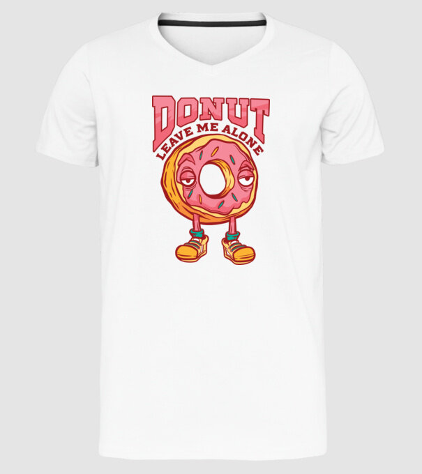 Donut leave me alone model alb pe tricou