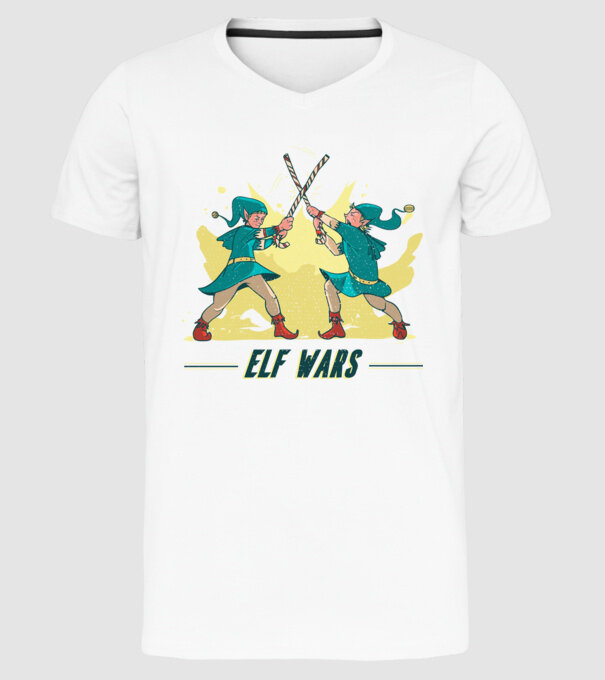 Războiul elfilor model alb pe tricou