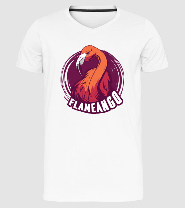 Flamingo model alb pe tricou