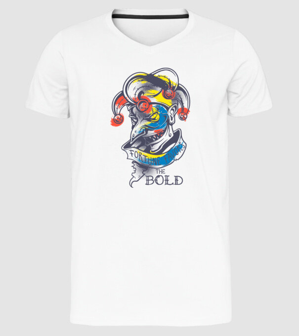 Fortune favours the Bold model alb pe tricou