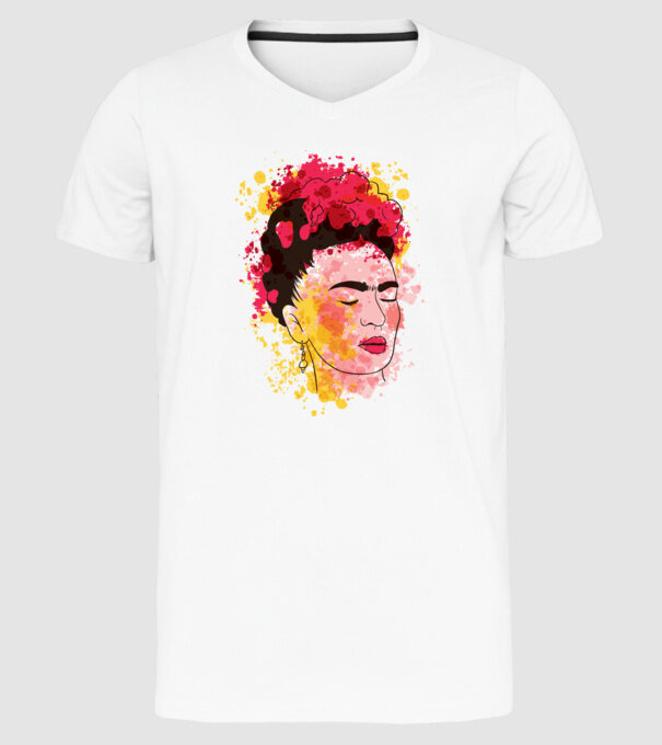 Frida Kahlo model alb pe tricou
