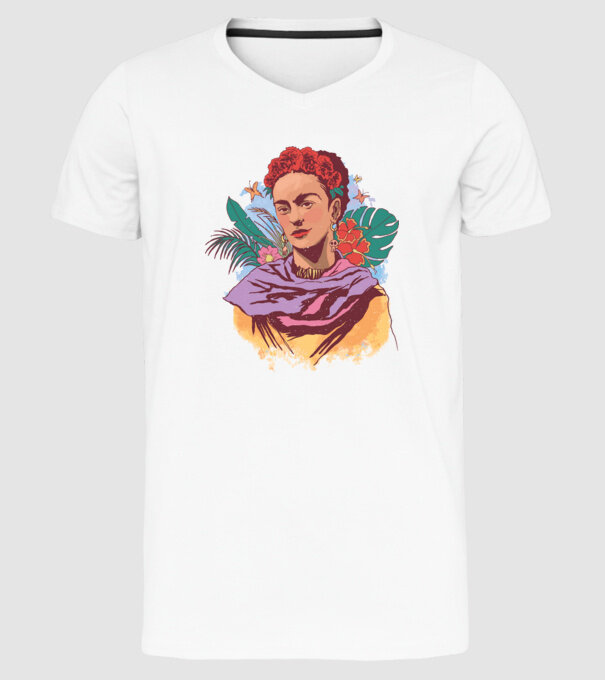 Portret Frida Kahlo model alb pe tricou