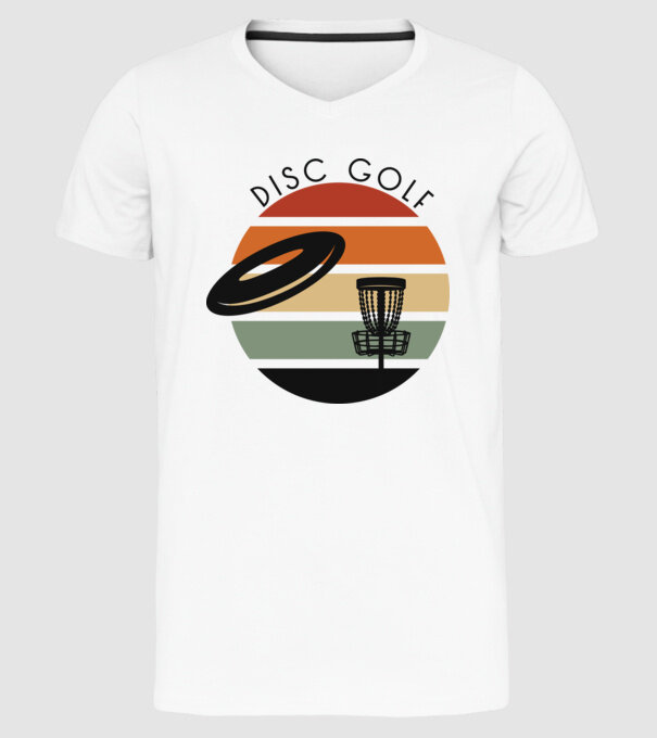 Frizbi Golf model alb pe tricou