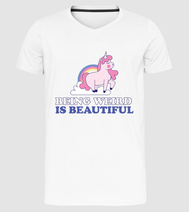 A fi ciudat este minunat Unicorn model alb pe tricou