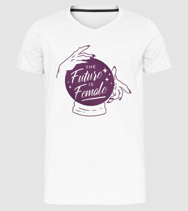 Future is Female Ziua Femeii model alb pe tricou