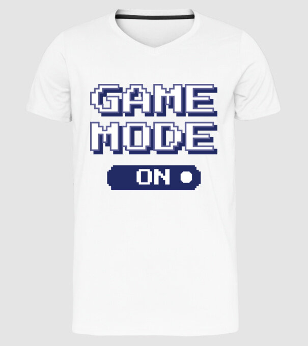 Game mode on Gamer pixel model alb pe tricou