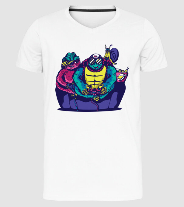 Animale Gamer model alb pe tricou