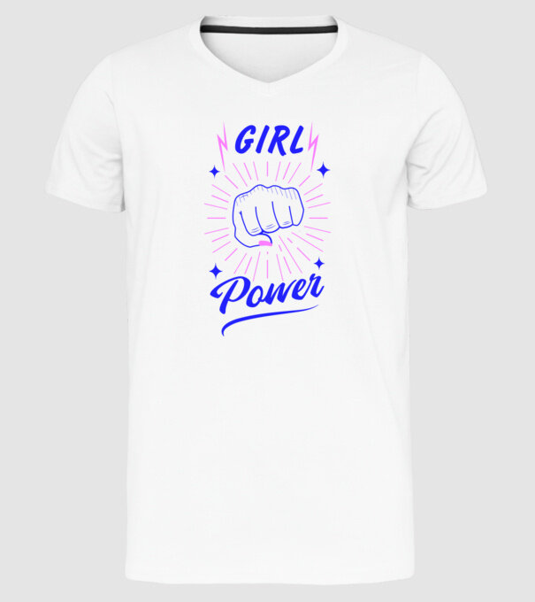 Girl Power Ziua Femeii model alb pe tricou