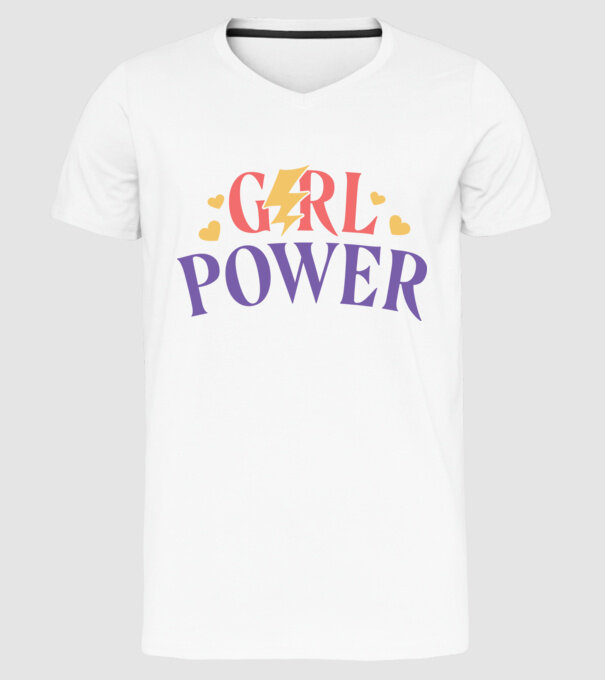 Girl Power Ziua Femeii model alb pe tricou