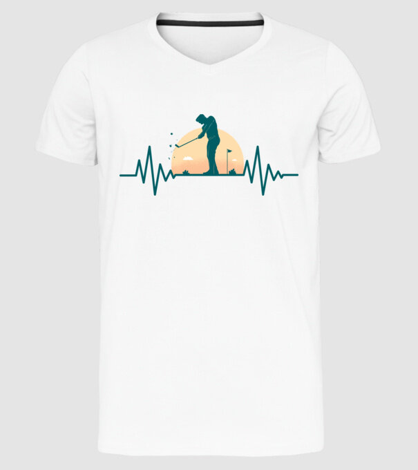 Golf Bătăi de inimă model alb pe tricou
