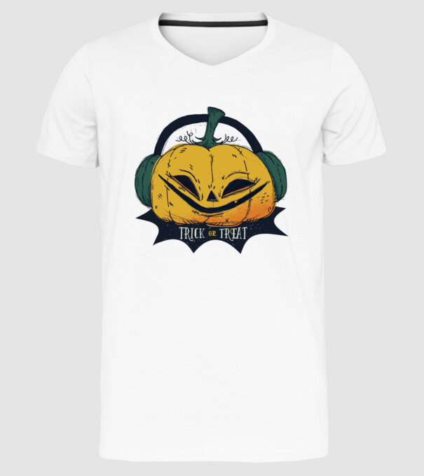 Dovleac Halloween model alb pe tricou