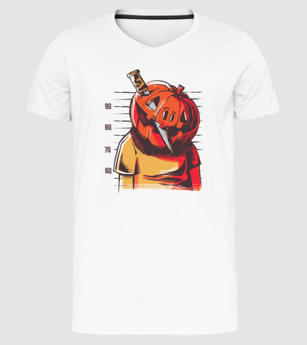 Halloween cap de dovleac închisoare model alb pe tricou