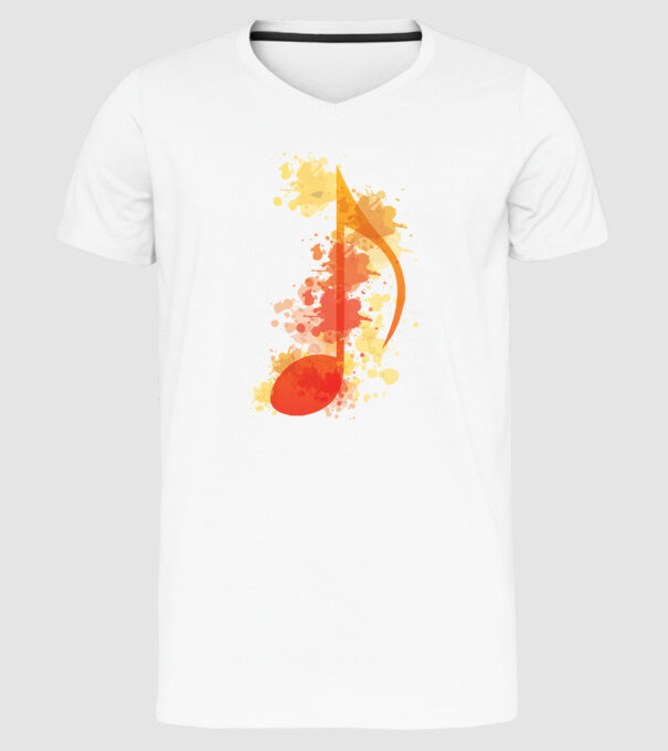 Notă muzicală model alb pe tricou