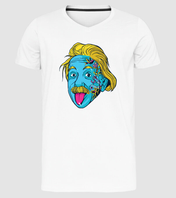 Hippy Albert Einstein model alb pe tricou