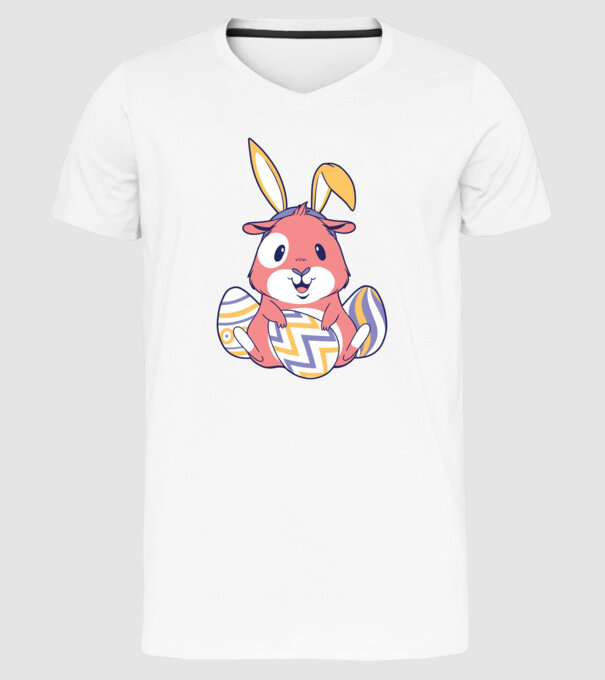 Porcușor de Guineea de Paște model alb pe tricou