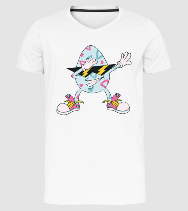 Ouă de Paște Dab model alb pe tricou
