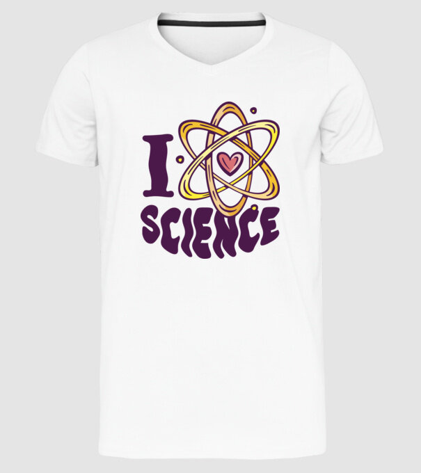 I Love Science știință model alb pe tricou