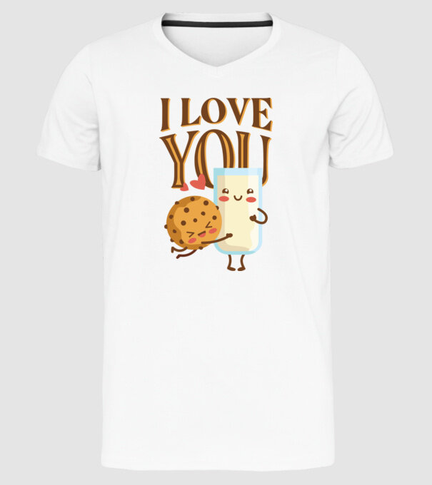 'I Love You tricou drăguț cuplu pentru Valentine''s Day' model alb pe tricou