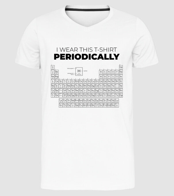 I wear this t-shirt periodically model alb pe tricou