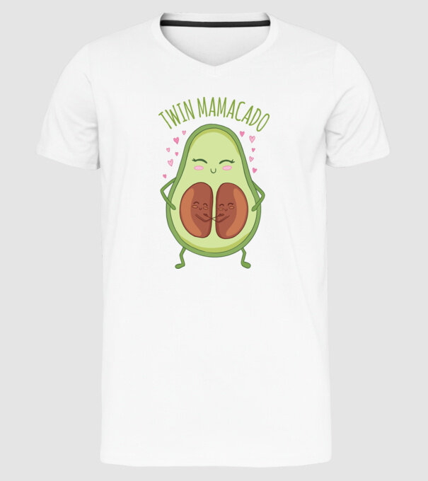 Gemeni Mamacado model alb pe tricou