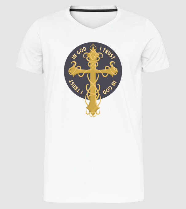 In God We Trust model alb pe tricou