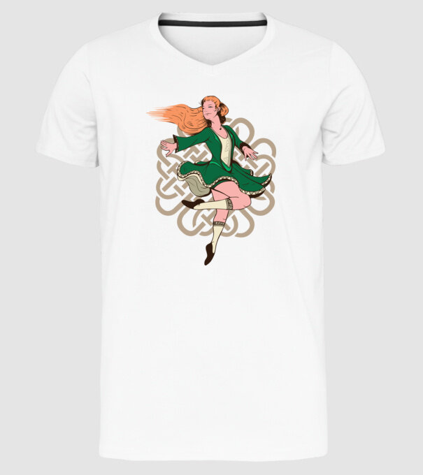 Femeile Dansatoare irlandeză model alb pe tricou